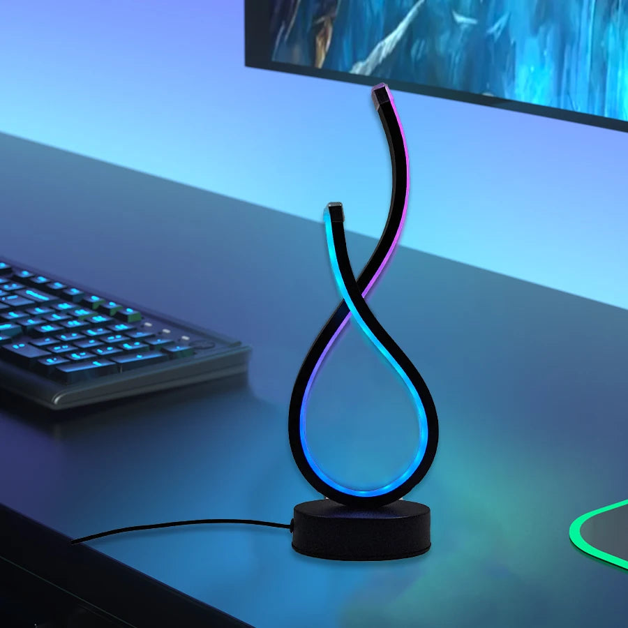 Modern LED Desk Lamp with USB Power, Adjustable Lighting, and Button Control